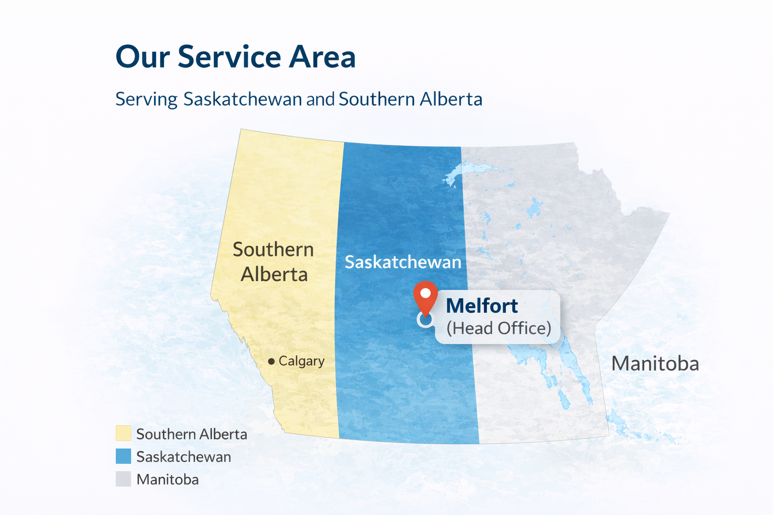 A&K Enns Trucking service area map